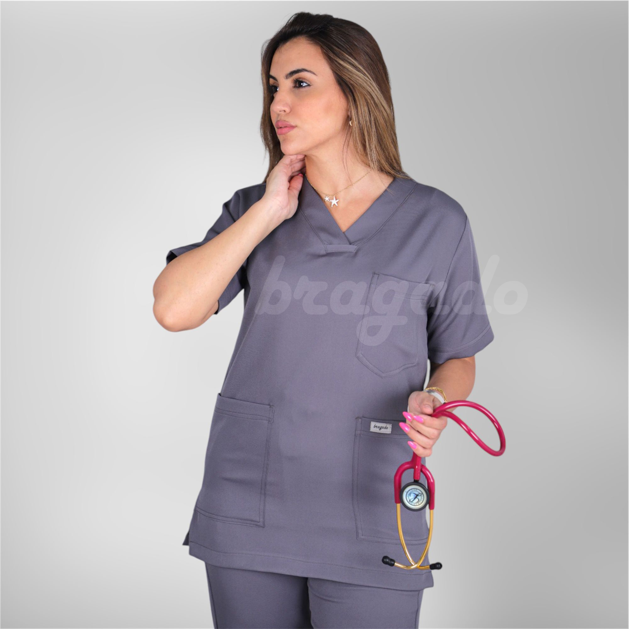 Leon MYT24 Unisex Scrubs S/S GRAY