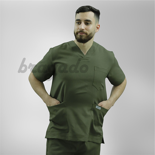 Leon MYT24 Unisex Scrubs S/S ARMY GREEN