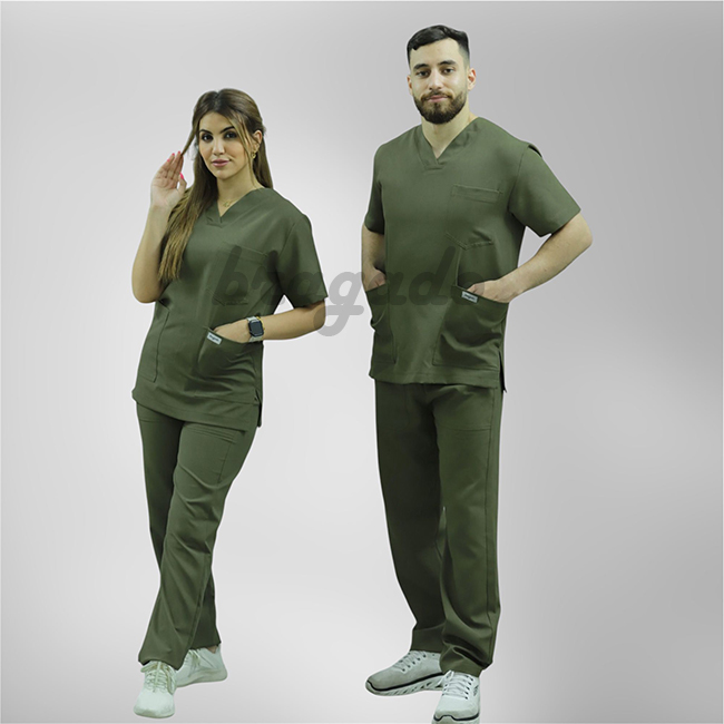 Leon MYT24 Unisex Scrubs S/S ARMY GREEN