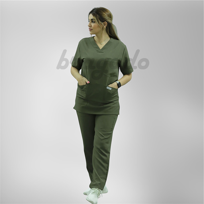 Leon MYT24 Unisex Scrubs S/S ARMY GREEN