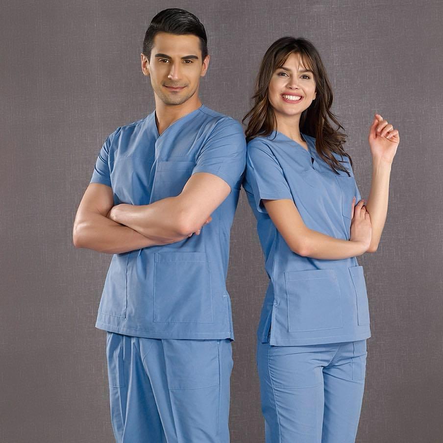 Cizgi Classic Surgical Collar Scrubs Parlement mavisi