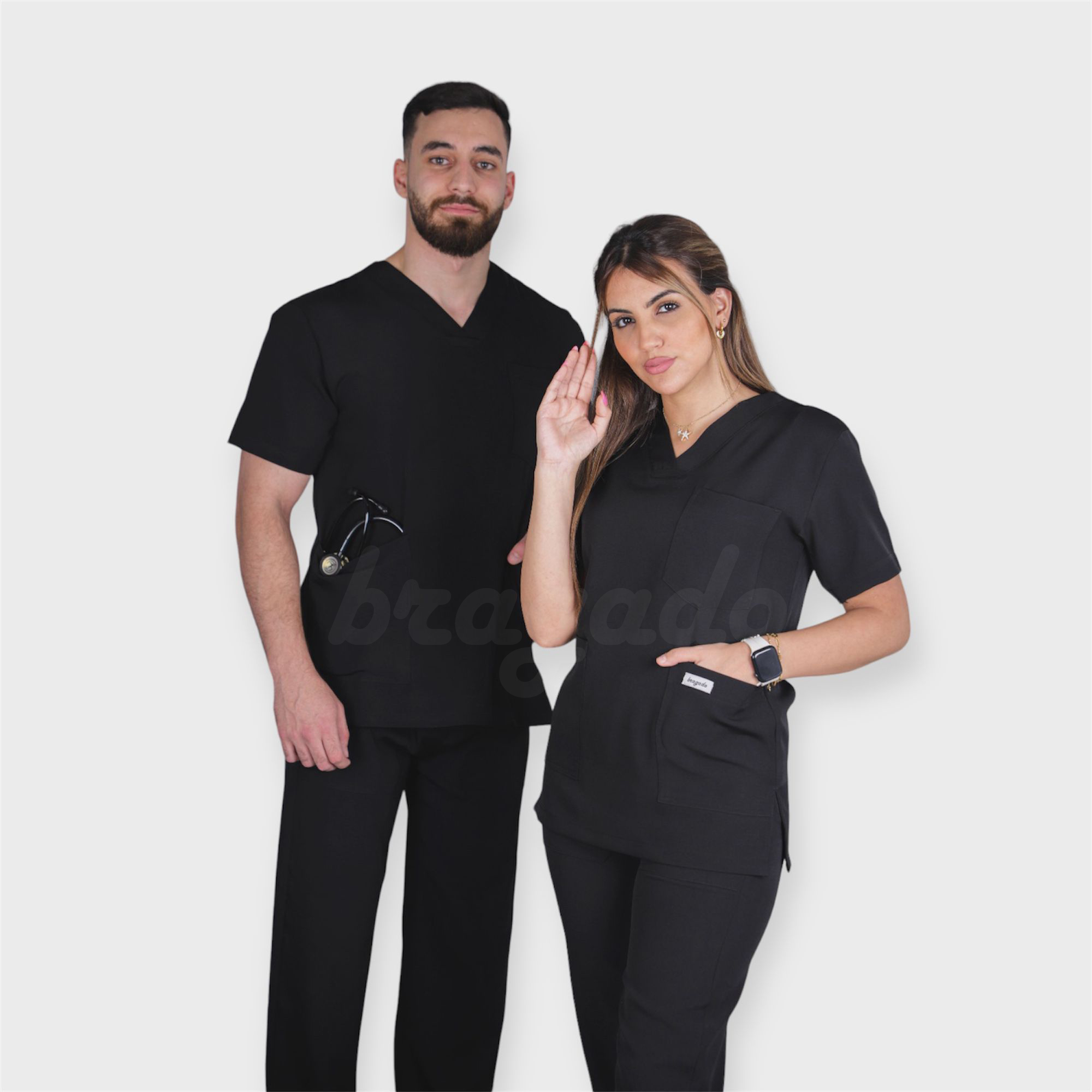 Leon MYT24 Unisex Scrubs S/S BLACK