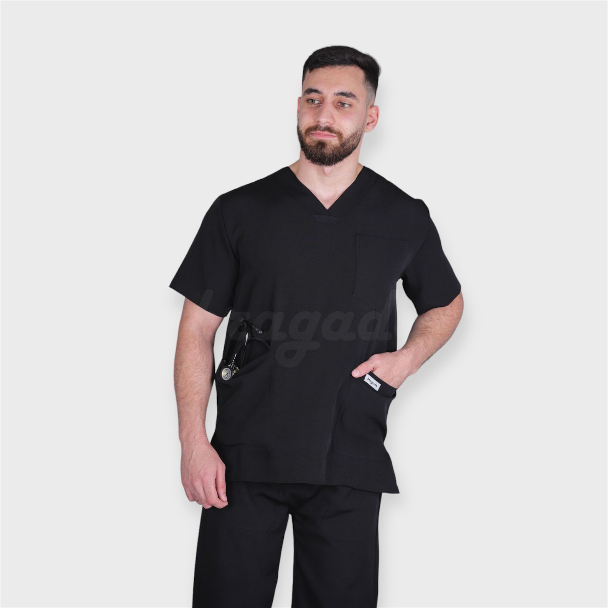 Leon MYT24 Unisex Scrubs S/S BLACK