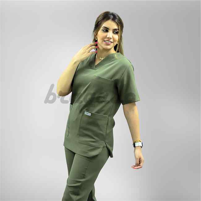 Leon MYT24 Unisex Scrubs S/S ARMY GREEN