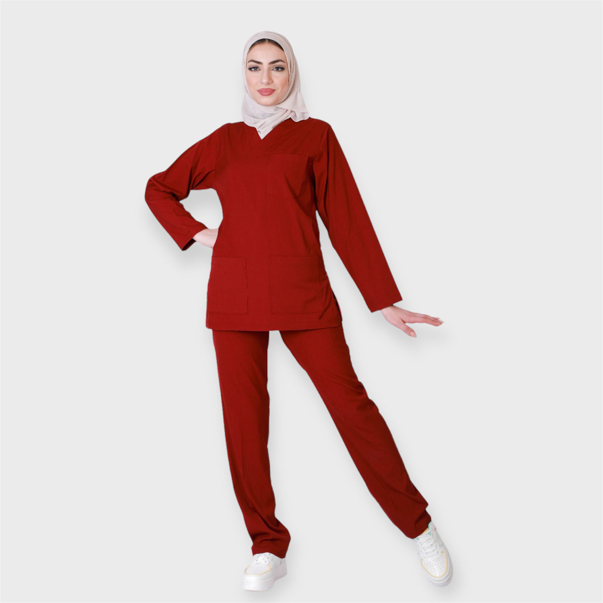 Terra Women Scrub S-L Bordo