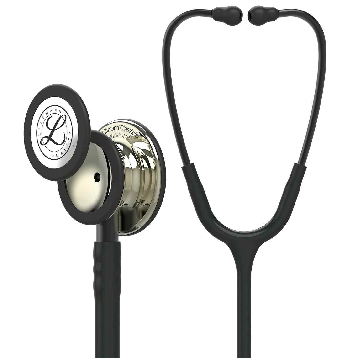 3M 5803 Littmann Classic III Black Edition Chestpiece Monitoring Stethoscope, 27