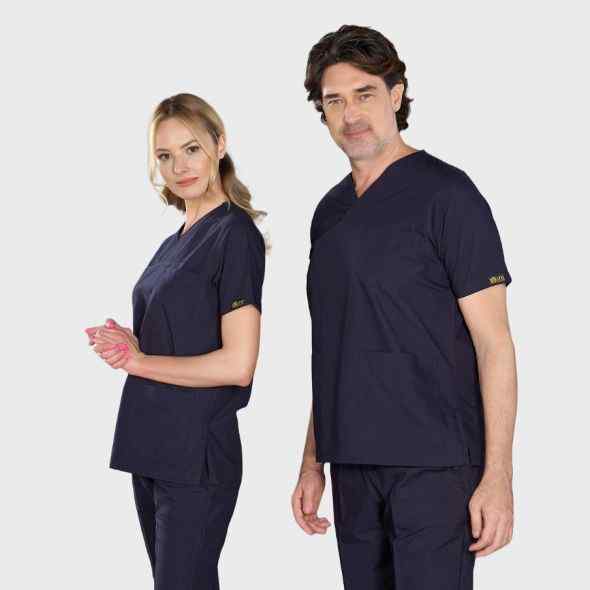 Cizgi Classic Surgical Collar Scrubs Navy Blue